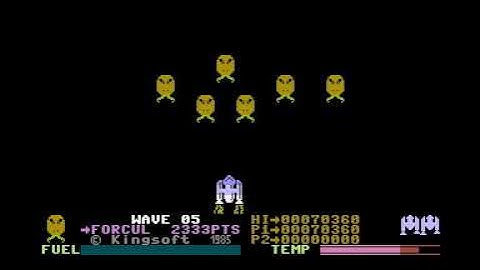 RoePipi plays Galaxy (Commodore 16 / Plus4, VICE emulator)