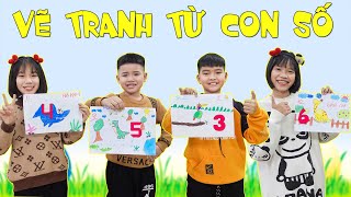 Thi Vẽ Tranh Từ Các Con Số | Họa Sĩ Nhí Đại Chiến ♥ Min Min TV Minh Khoa