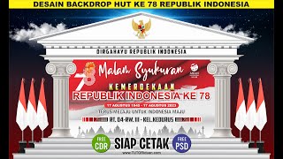 Cara Desain Backdrop Dirgahayu HUT ke 78 RI 2023 Coreldraw Photoshop (Free CDR PSD) Design Tutorial