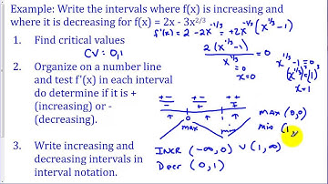 Increasing Decreasing Intervals and Relative Extrema