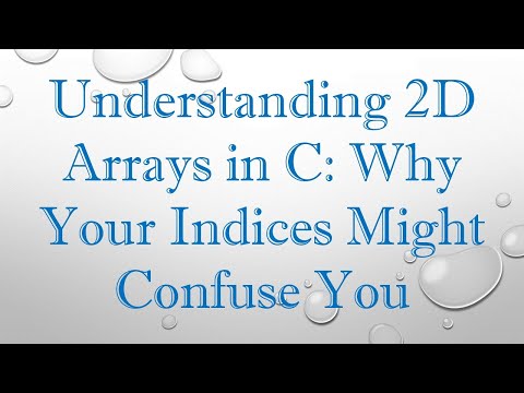 Understanding 2D Arrays