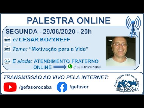 Assista: Palestra online - c/ CÉSAR KOZYREFF (29/06/2020)