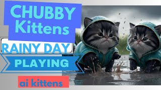 CHUBBY KITTENS  RAINY DAY PLAYING⛈ #ai