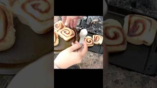 Firebox 5-WAY Cooker baking cinnamon rolls! #camping #outdoorgear #outdoorchef #bushcraftlife