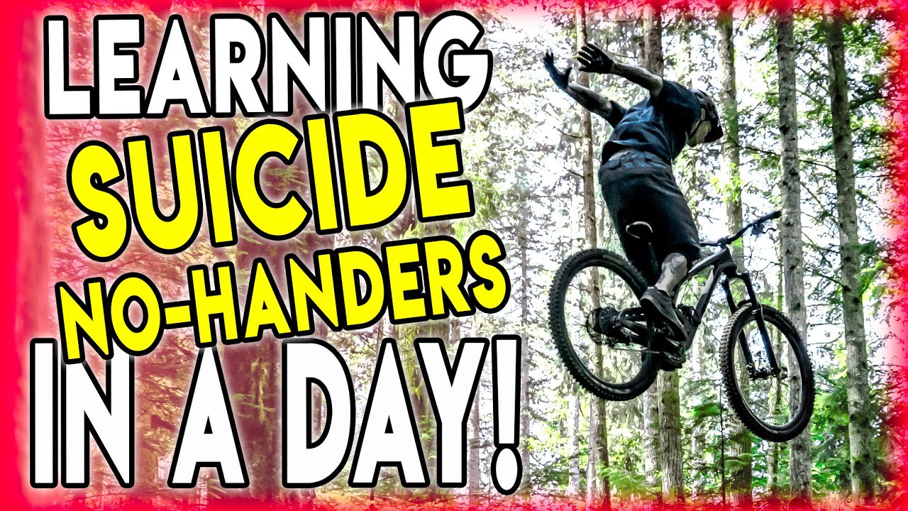 Watch me learn a new MTB trick: the infamous suicide no hander!
