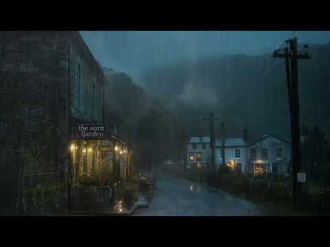 Peaceful Mountain Street in the Rain | Soft Thunder Sounds for Cozy Deep Rest