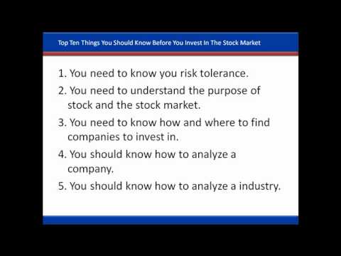 Top 10 Things You Should Know Before You Invest In The Stock Market - YouTube