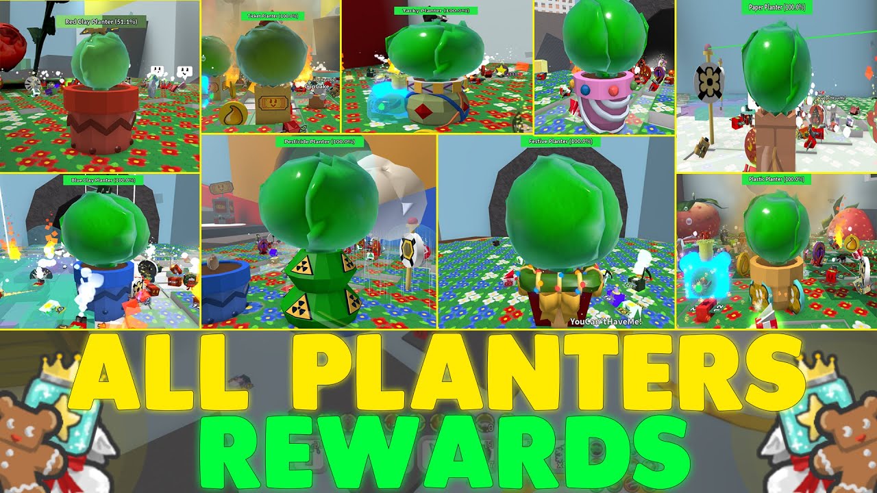 😮ALL PLANTERS🌱 'REWARDS' IN ONE VIDEO Bee Swarm Simulator YouTube
