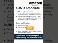 Amazon Recruitment 2025 💥 CXQO Associate | Bachelor's Degree Only | Apply Now |2.6–3.8 LPA |#amazon