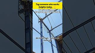 No shortcuts when you’re up with the steel. #steelstructure #construction #steelfab #steel #fyp