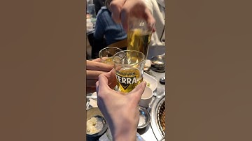 Soju, beer and Korean bbq #shorts#food#travel#beer#foryou#korea