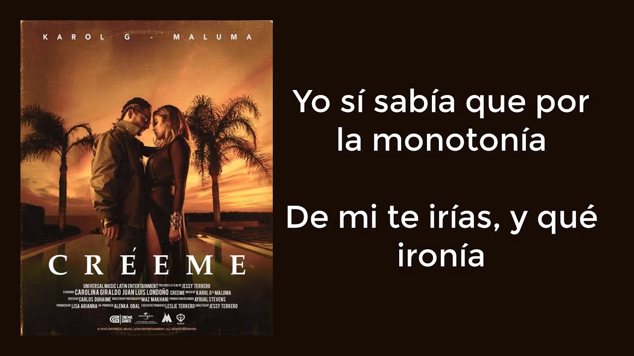Créeme Karol G & Maluma [LETRA LYRICS] - YouTube