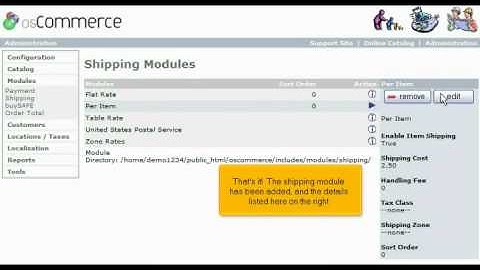how to add a shipping module in osCommerce