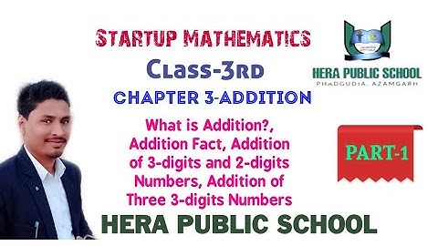 Startup Mathematics Class 3rd|| Chapter-3 Addition|| PART-1 by Rashid Sir|| HERA PUBLIC SCHOOL Azamg