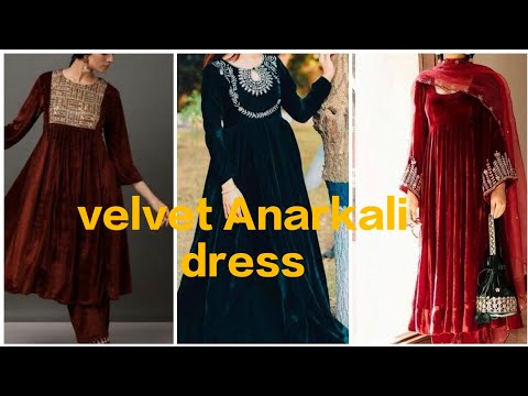 Embroidered Velvet Anarkali Suit In Black Colour - Hijab Online