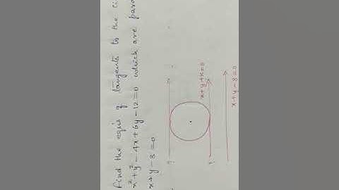 kp sir circles - ex C III (sum 8) problem on finding tangents equation parallel to the given line