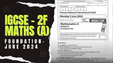 IGCSE Edexcel Maths A | Foundation Paper 1 4ma1/2f | May June 2024 |Walkthrough