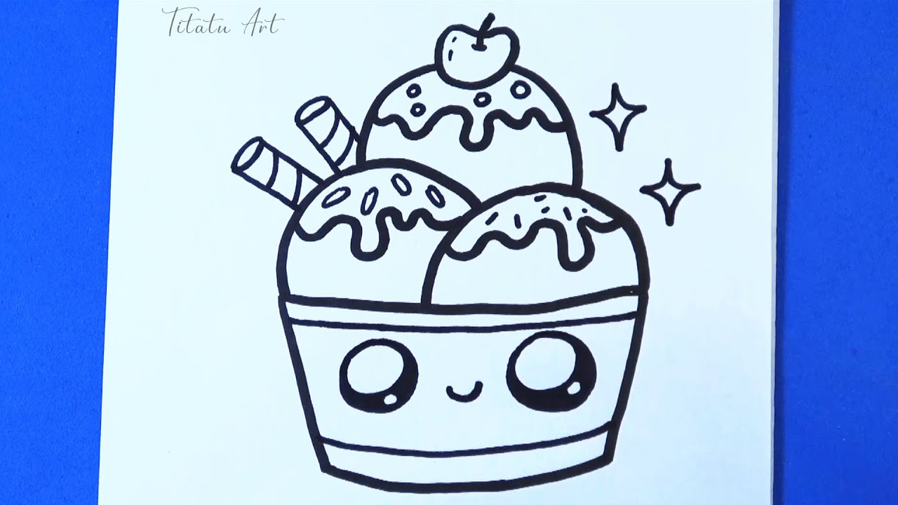 How to draw Cute Ice Cream step by step Easy | Cute Drawing - YouTube