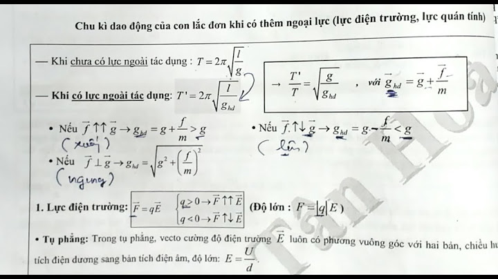 Chu kì của con lắc đơn là gì năm 2024