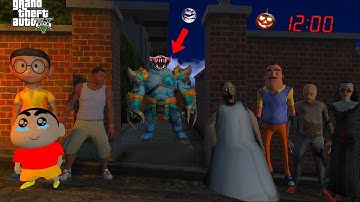 Evil Nun  Granny Shanchan Play Hide and Seek With Shinchan Chop and Franklin in GTA 5