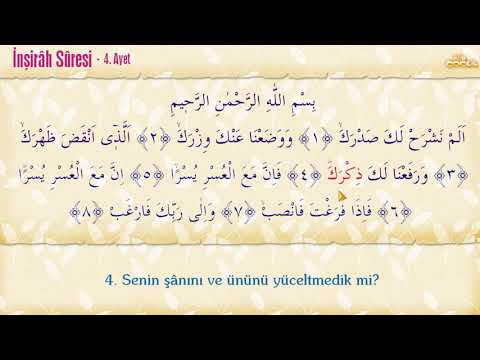 İnşirah Suresi ve Anlamı (Namazda Okunan Sureler ve Dualar)