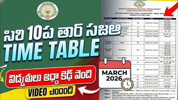 AP 10th Public Exam Time Table 2025-26 | Class 10th Exam Date AP Board 