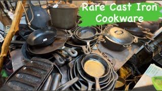 Rare Cast Iron Cookware found at Pecan Park Fl Flea Market Vlog / Shop with me for Antiques Video