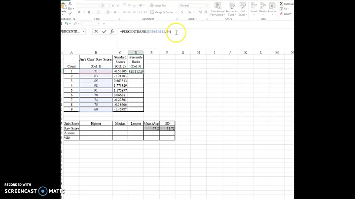 Z-Scores and Percentiles in Excel
