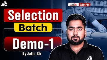 Master Cadre Maths | Selection Batch | Demo Class 1 | By Jatin Sir | Live at 4:30 PM