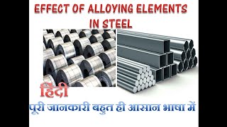 Effect of alloying elements in steel//HINDI