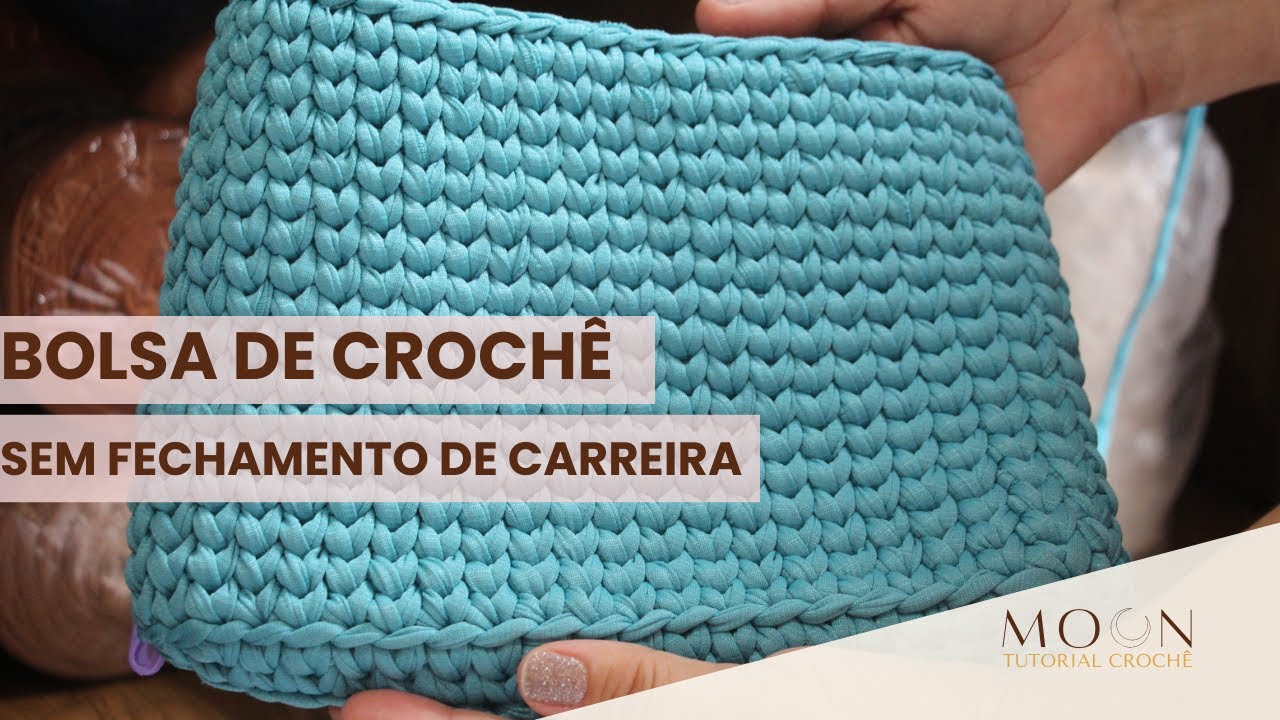 BOLSA DE CROCHÊ SEM EMENDA / CARREIRA CONTÍNUA / FIO DE MALHA