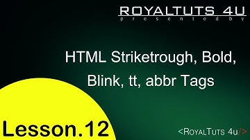 HTML Tutorial in Hindi/Urdu - Part 12 (HTML Striketrough, Bold, Blink, Monotypefont,   abbr Tags)
