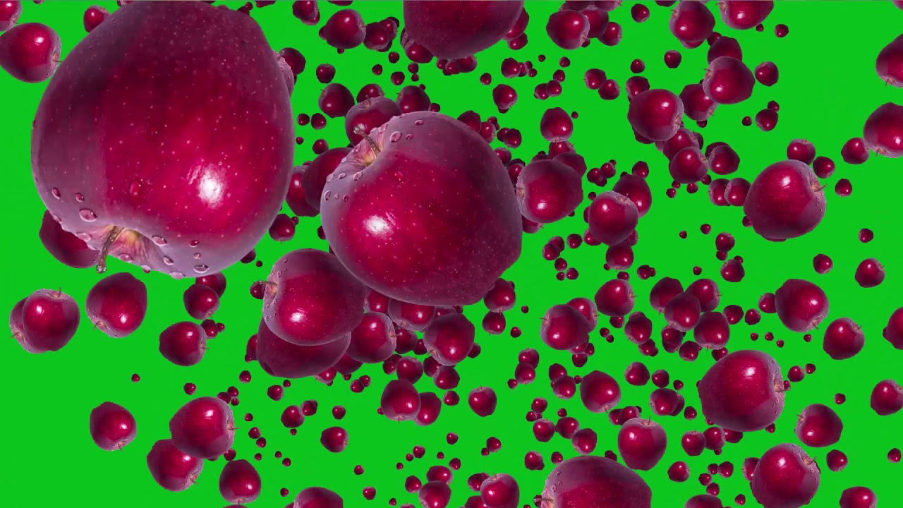 Apples Fruits Falling Green Screen YouTube