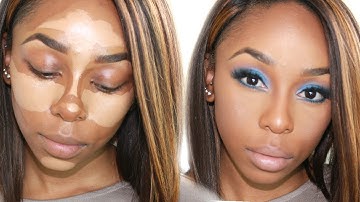 How To: Foundation, Highlight & Contour Routine | DARK SKIN