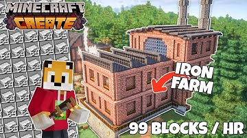 I built an INCREDIBLE IRON FARM in Minecraft Create Mod