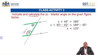 MATHEMATICS GRADE 8 : GEOMETRY OF STRAIGHT LINES - PARALLEL LINES CUT BY A TRANSVERSAL.