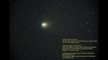 Comet C/2022 E3 (ZTF) timelapse capturing animation by GNCS & AAAV