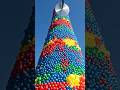 Massive Water Balloon Tower vs Falling Pointy Saw Blade From Maximum Height