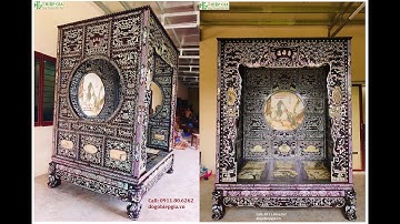 giường long sàng khảm ốc đẹp cực kỳ nghệ thuật - giường long sàng gỗ gụ | Đồ Gỗ Hiệp Gia