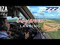 B777 cay  cayenne  visual approach  landing 08  4k cockpit view  atc  crew communications