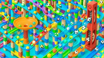 Marble Run ASMR Rollercoaster The mechanism and snake-like zigzag movement. Electric elevator loop