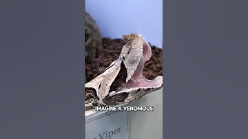 “Gaboon Viper: The Snake with the Longest Fangs! 🐍✨” #animalfacts #snake #shorts