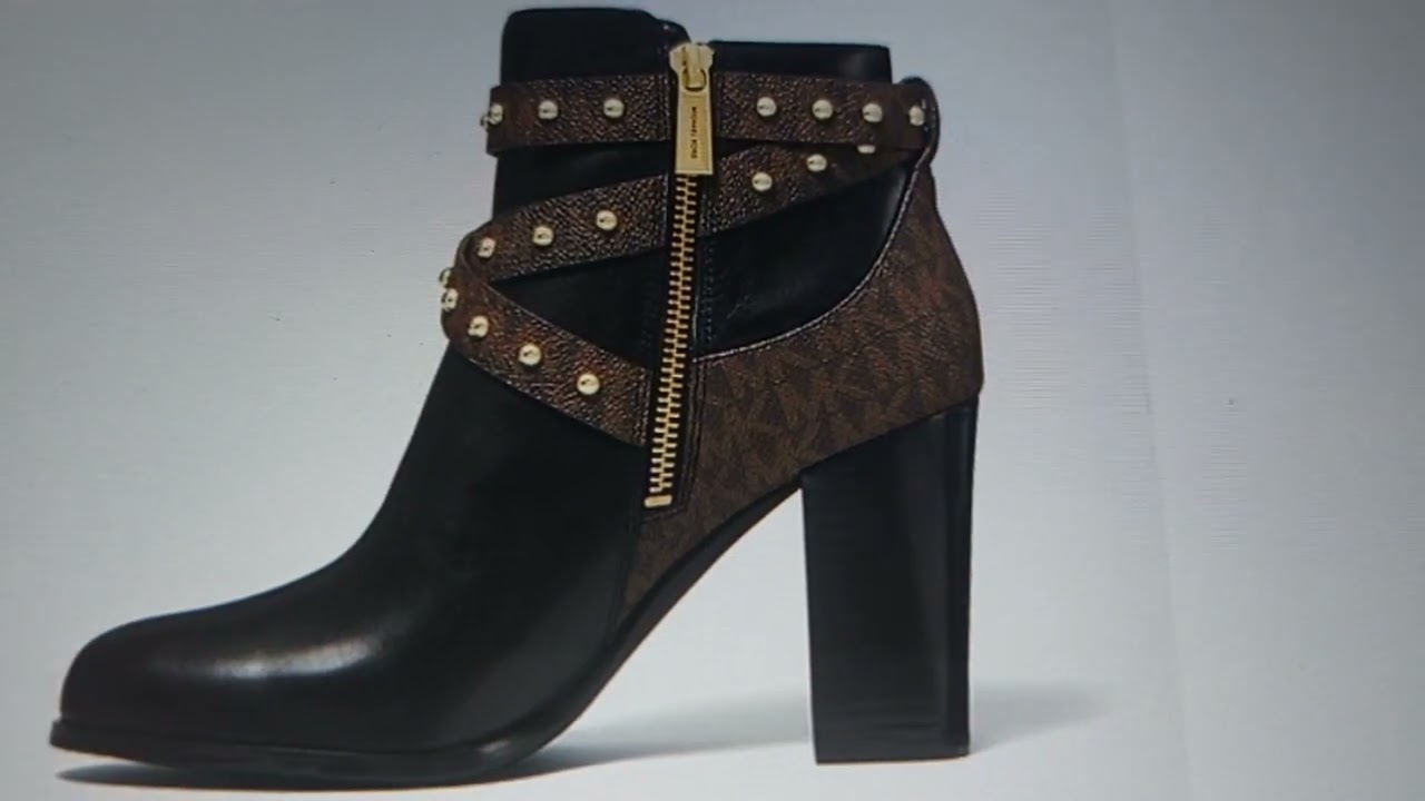 Michael Kors|Kincaid Leather And Studded Logo Ankle Boot