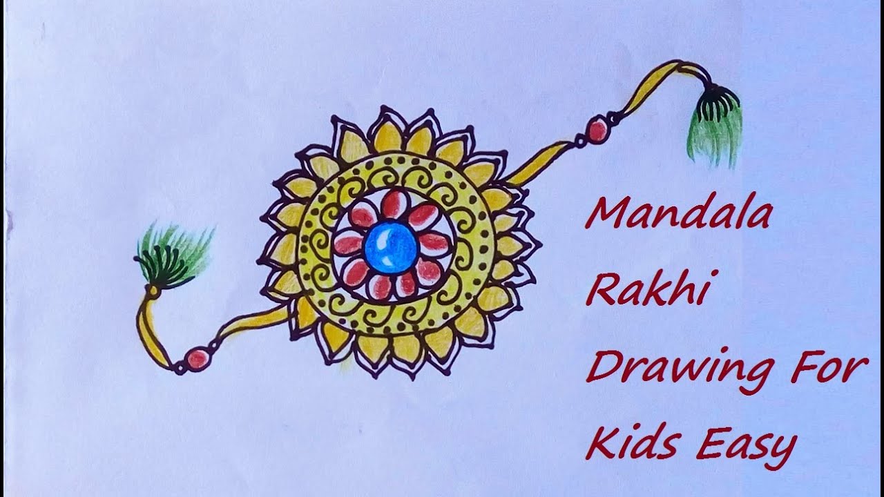 Rakhi Drawing For Kids | Easy Mandala Rakhi Drawing Step ...