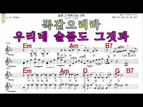 슬픔그뒤에오는고독 조덕배 가수처럼 남 원키 Em