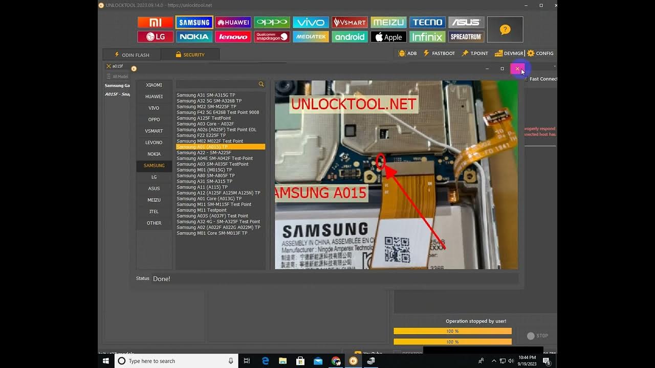 Samsung A01 SM A015F Frp Done Test Point With Unlock Tool YouTube