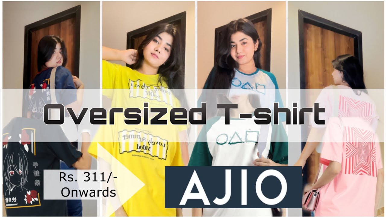 Latest AJIO Tshirt haul oversized Tshirts Baggy Tshirt Haul Rs