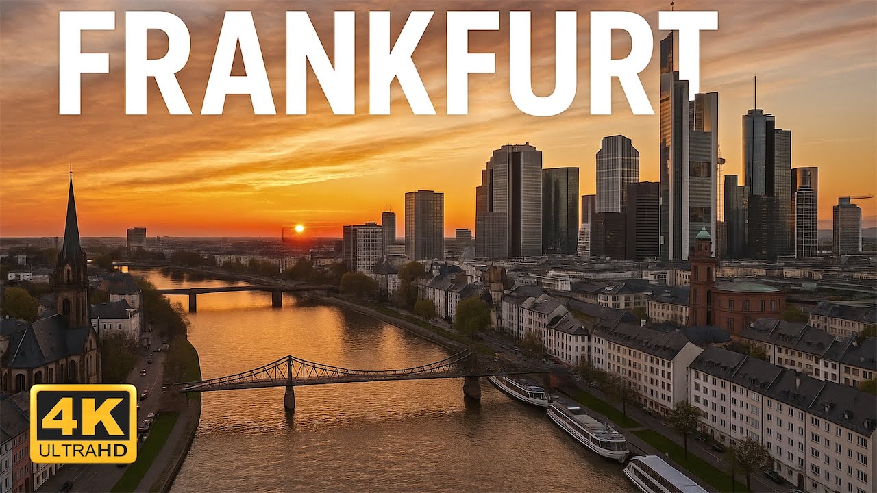 Frankfurt , Germany 🇩🇪 | 4K Drone Footage (With Subtitles)
