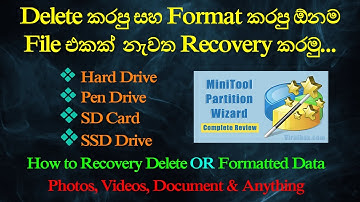 How to Recover Deleted or Formatted Data on Hard Drive | Step by Step Tutorial in Sinhala