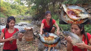 Big Fish Cooking In Forest With Traditional Style|| primitive wildlife india|| adventure